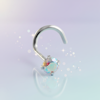 Clous de nez en acier inoxydable poli miroir plaqué zircon, bijoux de piercing tendance, anneau de narine pour femme