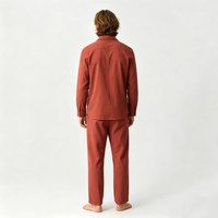 Ensemble de pyjamas en lin pour homme, certifié GOTS, écologique, durable, doux, respirant, léger, vêtements de détente à manches longues, personnalisable