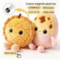 Boneka Plush Magnetik Roti Kotak Kuning Blue Berry, Hadiah Pasangan Tema Makanan Kafe