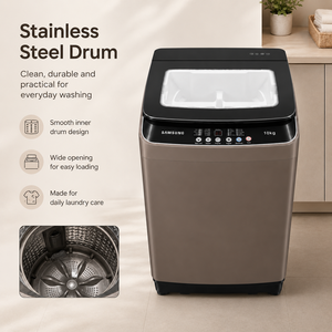 Lavadora de <span class=keywords><strong>Carga</strong></span> <span class=keywords><strong>Superior</strong></span> <span class=keywords><strong>SAMSUNG</strong></span> de 10 kg, Totalmente Automática, con Sistema de Secado por Ondas, para Hogar, Hotel y Escuela - Product Image 5