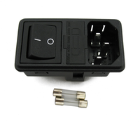 Connecteur d'entrée C14 à 3 broches pour hôpital et industrie, prise de courant 3-en-1 avec porte-fusible 10A/15A, connecteur mâle