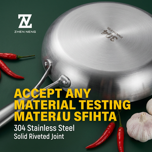 Sartén de Acero Inoxidable Zhenneng, Triple Capa de Acero de 2.3mm, Sin Recubrimiento, Libre de PFOS, Espátula Metálica Segura, Ahorra un 80% de Espacio en la Cocina - Product Image 2