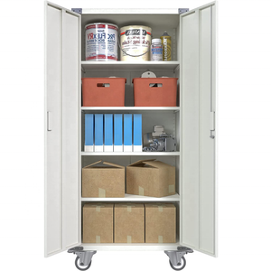 홈 오피스 차고 72 "롤링 도구 스틸 찬장 잠금 문 4 조절 선반 금속 스토리지 캐비닛 바퀴 - Product Image 3