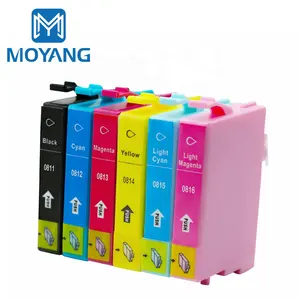 MoYang Compatible For EPSON T0811-6 ink cartridge Stylus Photo 1410(A3)/R295 Printer T0811 T0812 T0813 T0814 T0815 T0816