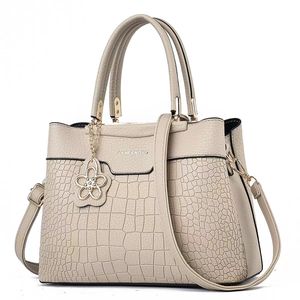 Bolso de Mano de Microfibra con Patrón de Cocodrilo Blanco para Mujer, Marca JANE&NOVO, con Adorno de Flor y Correa Extraíble, Elegante Bolso Tote para Uso Diario - Product Image 6
