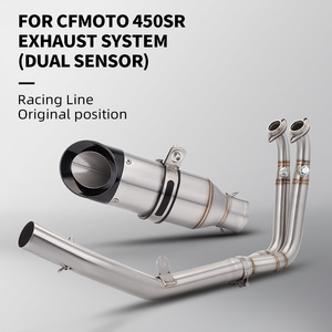 Escape Completo para Motocicleta, Tubo de Enlace Modificado para Moto, Entrada de 51 mm, Escape Slip-on para <span class=keywords><strong>CFMOTO</strong></span> <span class=keywords><strong>450</strong></span> <span class=keywords><strong>SR</strong></span> - Product Image 2