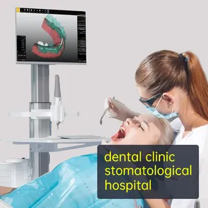 Großhandels preis Aluminium Krankenhaus möbel Medical Dental Oral Scanning Cart mit Oral Scanner Halter und 2 Tablett für Krankenhaus