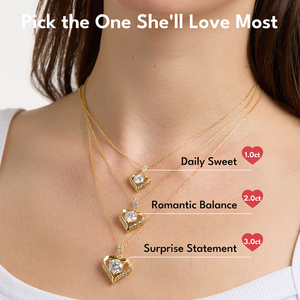 Collar con Colgante de Corazón de Lujo Chapado en Oro Real de 14K, Diamante Moissanita GRA VVS de 1/2/3 Quilates, Amuleto de Amor, Regalos para Mujer, Cadena de Eslabones S925 - Product Image 2