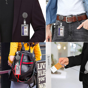 4cm Heavy Duty <b>Metal</b> Wire Rope Retractable Badge <b>Roller</b> with Easy-Pull Buckle and Back Clip for Anti-Loss Keychain - Product Image 1