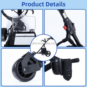 Chariot de golf électrique tout-terrain à 3 <span class=keywords><strong>roues</strong></span>, double mode, anti-basculement, télécommande, chariot à pousser en aluminium léger et durable - Product Image 3
