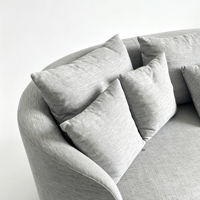 Ensemble de canapés sectionnels modernes en tissu bouclé de forme ovale Mindulle pour salon
