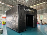 Tente de simulateur de golf gonflable personnalisée, enclos de golf portable avec écran de projection pour la location d'événements, aire de pratique de golf