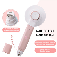 Pro de toilettage pour animaux de compagnie 2 en 1 : Brosse à poils + Coupe-ongles en un clic (auto-nettoyant et rechargeable par USB)