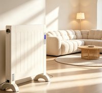 Chauffage mural carré moderne 1600W à économie d'énergie avec panneau en aluminium et télécommande Wi-Fi pour écoles et maisons