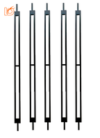 Balustres en fer forgé creux plats enduits de poudre modernes faciles à installer en gros pour rampe d'escalier intérieur