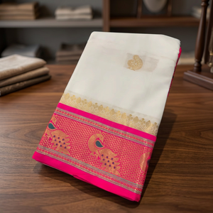 Sari en soie Paithani ethnique indien de style royal, dernier modèle, traditionnel, exclusif, classique, pour les fêtes, les mariages, pour femmes - Product Image 2