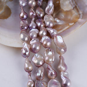 Perlas Sueltas Barrocas Naturales de Marte, 16-19 mm, Grandes, Irregulares, Blancas y Moradas, para Hacer Collares y Accesorios - Product Image 2