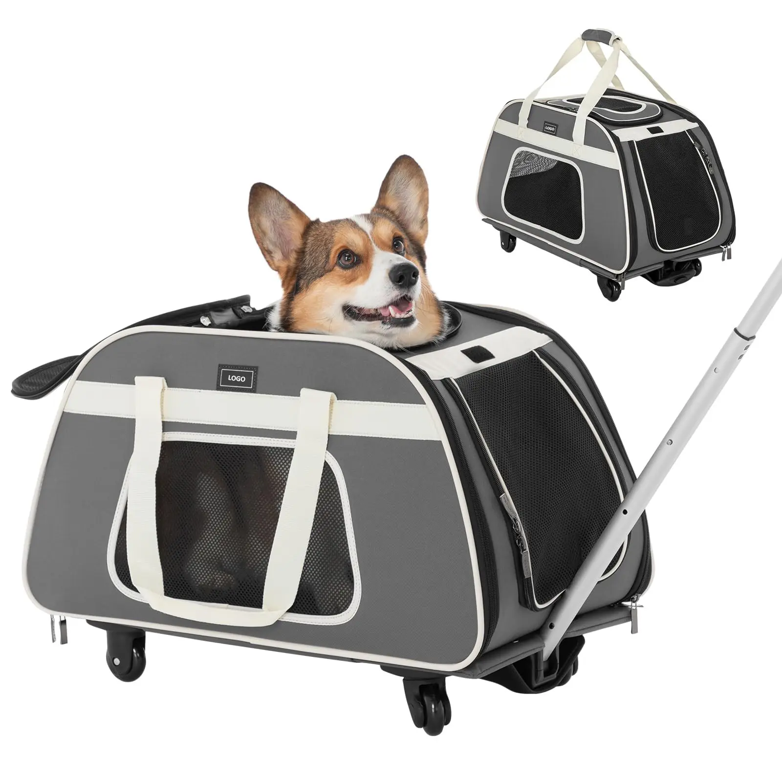 Transporteur de chien de compagnie de quantité minimale de commande bas sur mesure pour chiens de taille moyenne sac de transport de voyage grand chat transporteur extérieur Portable