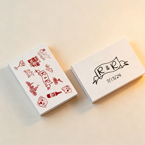 Boîte d'allumettes personnalisée en carton rouge pour <span class=keywords><strong>mariage</strong></span> avec allumettes en bois - Product Image 2