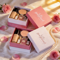 Boîte cosmétique rigide en carton blanc rose éco-responsable personnalisée, boîte cadeau haut de gamme pour supermarché, emballage de bijoux et de soins de la peau