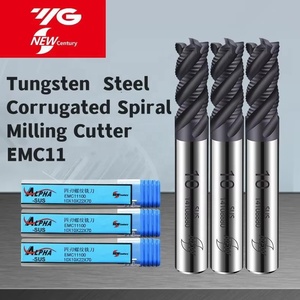 Yg1 4 sáo vonfram thép sóng xoắn ốc phay cắt emc11d6 D8 D10 D12 endmill Carbide Bộ định tuyến bit - Product Image 2