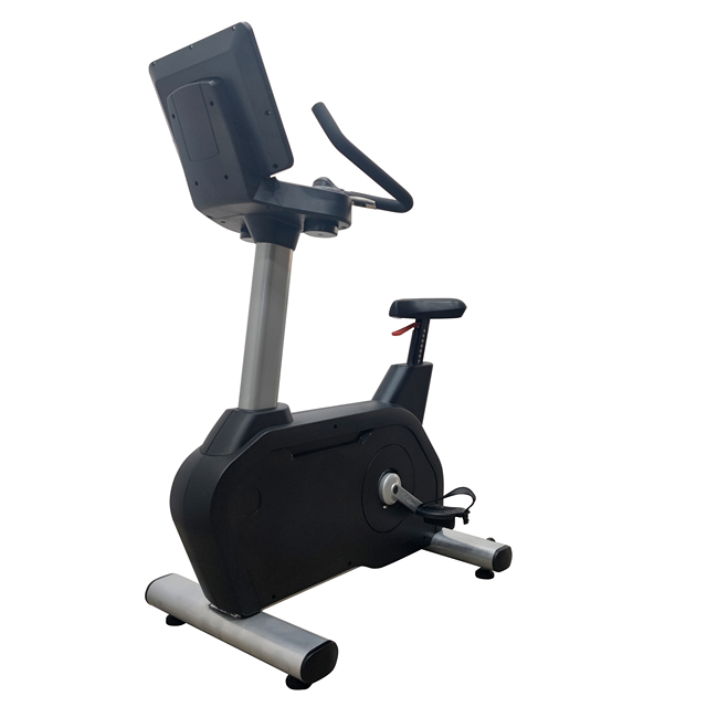 Chinese Factory Strong Fitness Commercial Magnetic Upright Bike with 21.5inch Touch Screen