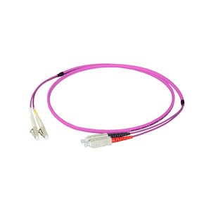 LWL multimodo Flat Twin Duplex Patch Kabel Breakout Patchkabel OM4 MM Erika Violett 1M LSZH 3x5mm G50 125um 5m 10M - Product Image 2