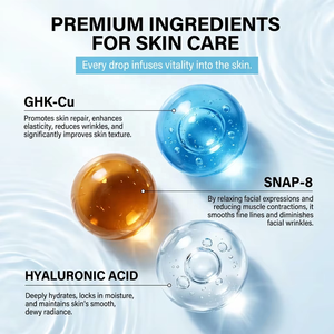 Siero Viso Anti-Età Riparatore Rughe con Complesso Multi-Peptidico GHK-Cu al Rame e <span class=keywords><strong>Acido</strong></span> Ialuronico a Marchio Privato - Product Image 3