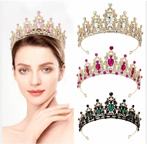 Tiara de Cristal de Lujo <span class=keywords><strong>para</strong></span> Boda, Corona <span class=keywords><strong>para</strong></span> Quinceañera, Hecha a Mano, Chapada en Oro, Tocado Nupcial, Lista <span class=keywords><strong>para</strong></span> Enviar - Product Image 2