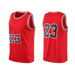 Maillot de basket-ball blanc numéro 23, imprimé rouge, sans manches, coupe régulière, vêtements de sport unisexes pour adultes, maille respirante - Product Image 1