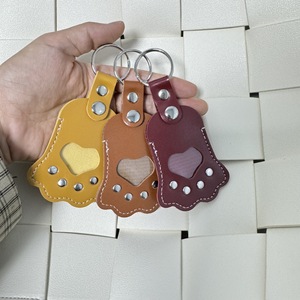 Pet hair bag <b>keychain</b>, Japanese style pet hair storage <b>leather</b> cover, cat and dog hair protective cover pendant - Product Image 1