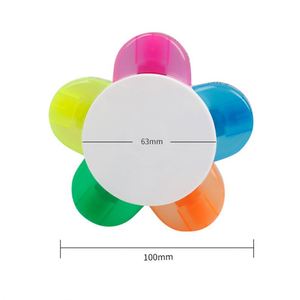 Custom Assorted Colors Star Flower Petals Highlighter Water 5 in 1 Fluorescent <b>Marker</b> <b>Pens</b> for School Office - Product Image 3