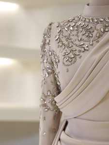 लक्जरी शाम की पोशाक <span class=keywords><strong>2026</strong></span> शानदार नौसेना ब्लू ईड ड्रेस गर्मियों की खुली शाम को मुस्लिम अबाया की महिला - Product Image 3