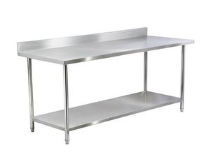 Best Selling 304 Stainless <b>Steel</b> <b>Commercial</b> <b>Kitchen</b> Work Table with Backrest Round Leg Top Seller in <b>Steel</b> <b>Fabrication</b> Equipment - Product Image 4
