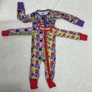 Yy Bestseller RTS Charakter-Print Herbst Unisex Babykleidung Umweltfreundlicher Gestrickter Zweiwege-Reißverschluss Langarm Bambus-Schlafanzug ODM - Product Image 5