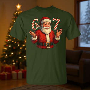 T-Shirt Natalizia Stile Meme Santa 67 con Stampa Digitale a Maniche Corte Unisex per Adulti Promozionale Made in China Modello A9436 - Product Image 3