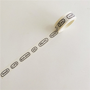 <span class=keywords><strong>Cinta</strong></span> adhesiva <span class=keywords><strong>washi</strong></span> personalizada de una sola cara con letras de arcoíris, activada por agua y con adhesivo termofusible para decoración. - Product Image 5