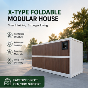 Casa Contenedor Modular Prefabricada Moderna de 20 Pies, Diseño Rectangular con Paneles de Madera y Puertas de Vidrio para Uso en Oficinas o Dormitorios - Product Image 3