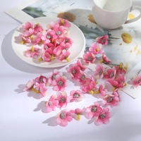 Multicolor mini handgemaakte kunstzijde bloesem bloemknoppen DIY krans cadeaudoos voor bruiloft kerst huis feest knutsel decoratie