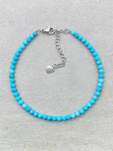 Pulsera de Turquesa, Pulsera de Piedras Preciosas Pequeñas, Cuentas Microfacetadas, Joyería Delicada con Piedras Preciosas, Pulsera de Cristal, Joyería Minimalista - Product Image 3