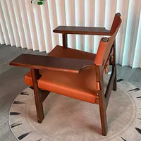 Fauteuil de salle à manger moderne et contemporain en cuir de selle naturel capitonné de haute qualité, confortable, pour salon et hôtel