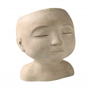 Nouveau <span class=keywords><strong>pot</strong></span> de fleurs en polyrésine/résine tête d'une dame jardinière en résine intérieure/extérieure-les plantes ressemblent à des cheveux, 9 "de haut - Product Image 3