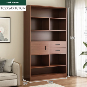 Gabinete de celosía contra la pared de alta calidad, estantería para el hogar, sala de estar simple, estante de almacenamiento de libros de madera para niños con cajón - Product Image 3