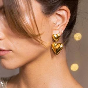 Pendientes colgantes de acero inoxidable en forma de corazón para mujer, joyería de moda para fiesta Te6003 - Product Image 1