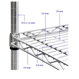14 "x 30" x 72 "מסחרי מתלה חוט נירוסטה 5 מדף מתכת מתכווננת עבור אחסון בגדים - Product Image 4