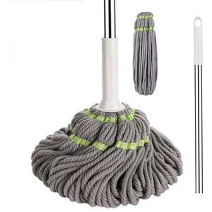Trapeador Mágico Giratorio 2 en 1 con Mango Largo Herramienta de Limpieza para Pisos Mopa de Microfibra Autoescurrible - Product Image 6