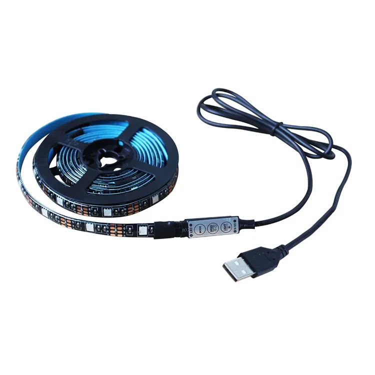 FICLUX1M 2M 5M 5050 Waterproof IP65 USB 5V Flexible LED Strip RGB Backlight IR Remote Controller tv ambient light smart