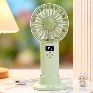 Portable Handheld <b>Fan</b> With Digital Display 5W DC Motor Battery Powered Desk <b>Stand</b> For Indoor Use - Product Image 3