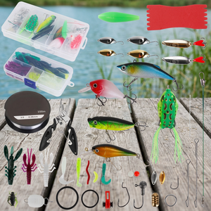 Set di 383 Esche da Pesca con Scatola Porta Attrezzi, Esche Artificiali per Bass Fishing, Crankbait, Spinnerbait, Verme in Plastica Morbida per Pesca in Acqua Salata - Product Image 2