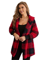 Nouveau cardigan tricoté pour femme, style décontracté, motif à carreaux, color block, élégant, doux, pour le marché transfrontalier européen et américain.